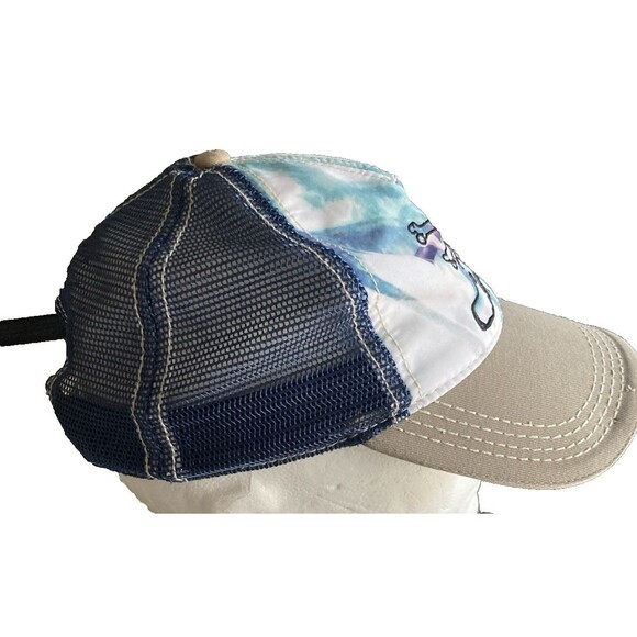 Calcutta Mesh Snapback Hat OS Skull Crossbones Fishing Golf Baseball Cap - Picture 7 of 9
